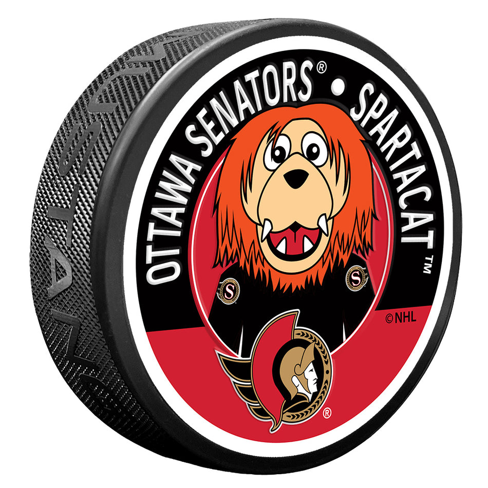Ottawa Senators Puck - Textured Spartacat Mascot