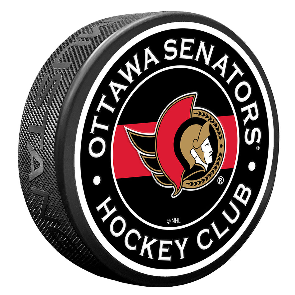 Ottawa Senators Puck - Textured Stripe