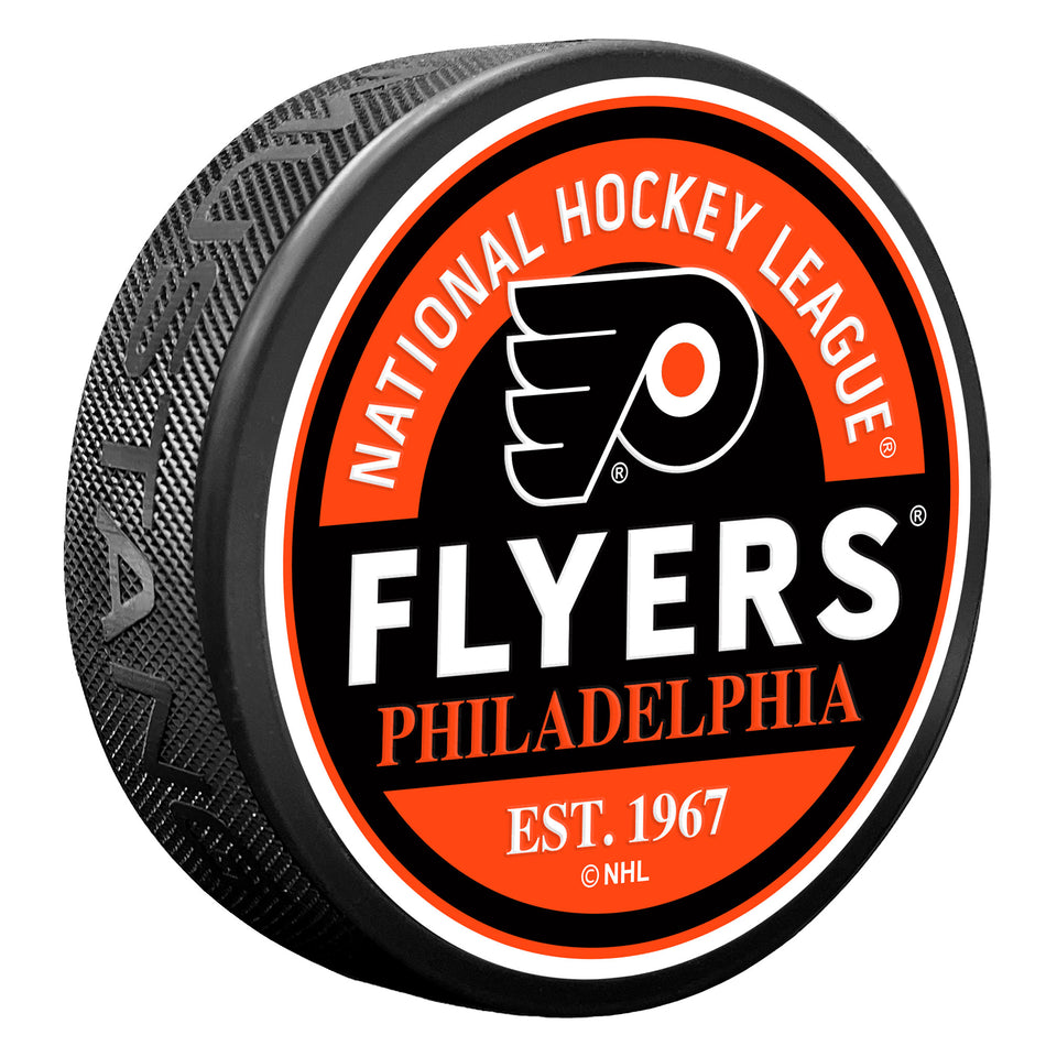 Philadelphia Flyers Puck - Textured Block