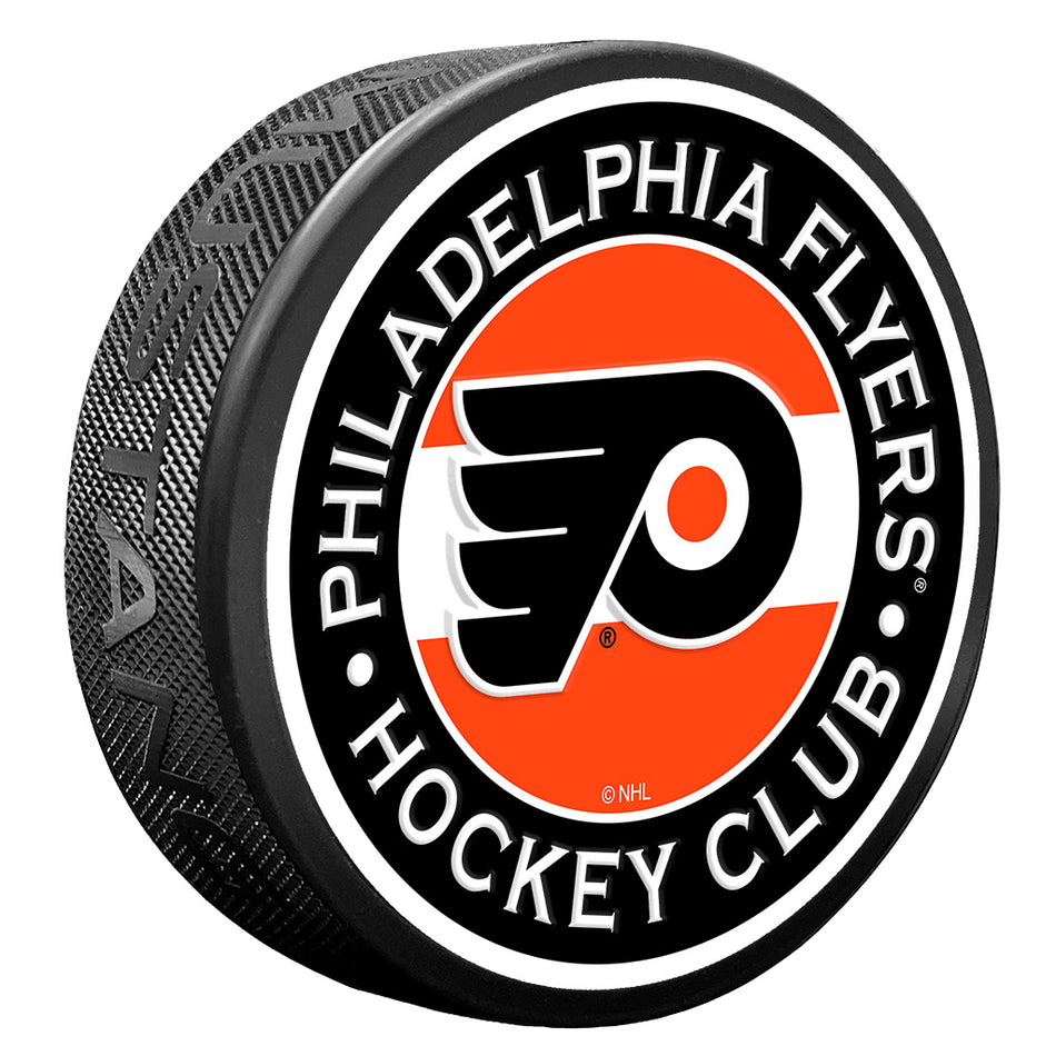 Philadelphia Flyers Puck - Textured Stripe