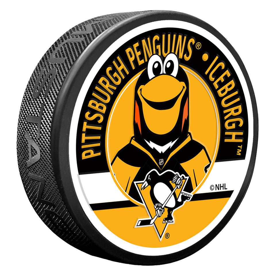 Pittsburgh Penguins Puck - Textured Iceburgh Mascot