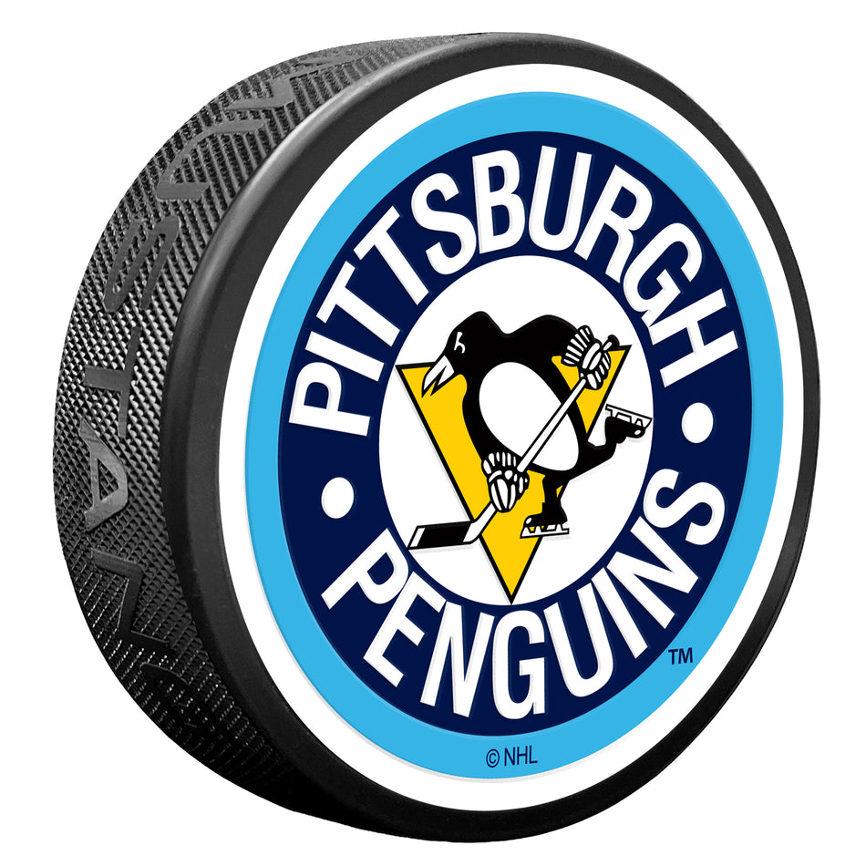 Pittsburgh Penguins Puck - Textured Vintage