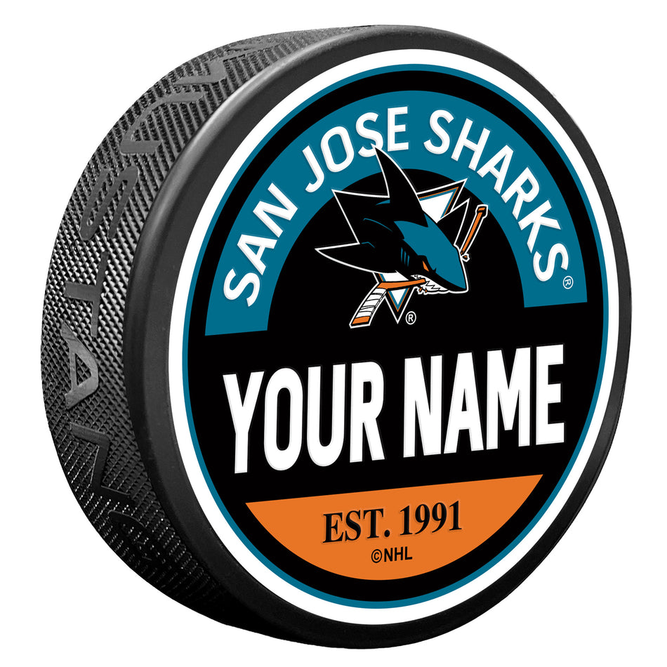 San Jose Sharks Personalized Puck