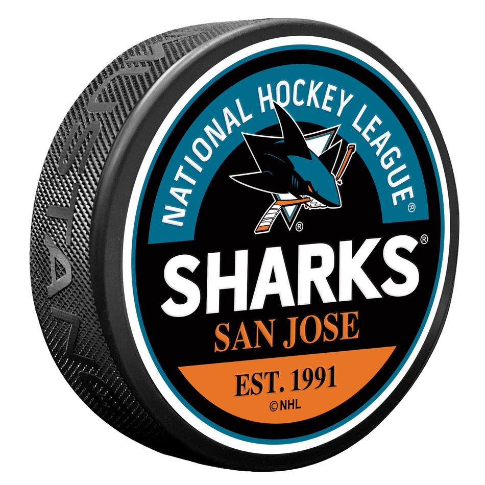 San Jose Sharks Puck - Textured Block