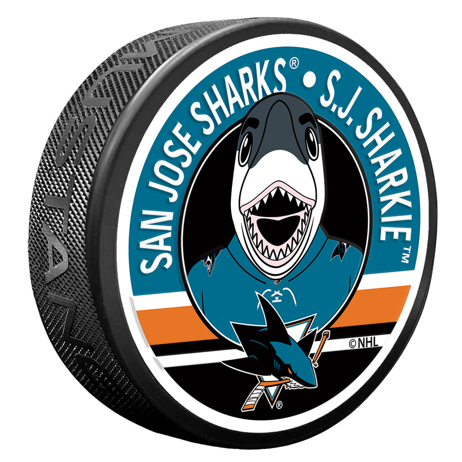 San Jose Sharks Puck - Textured S.J. Sharkie Mascot