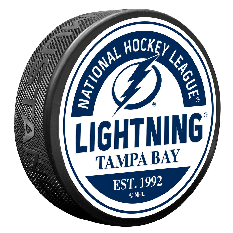 Tampa Bay Lightning Puck - Textured Block