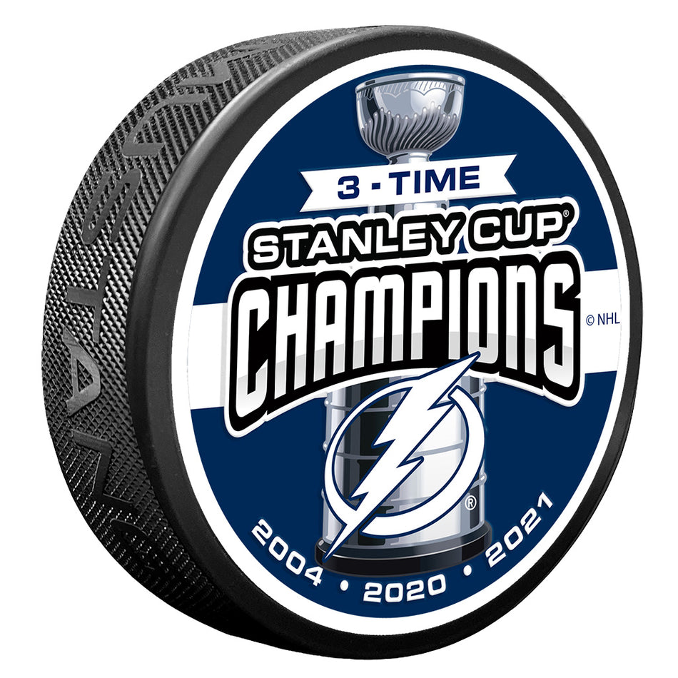 Tampa Bay Lightning Puck -  3 TIME CHAMPS