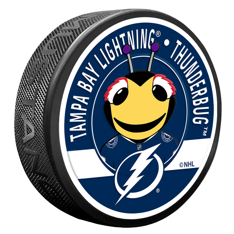 Tampa Bay Lightning Puck - Textured Thunderbug Mascot