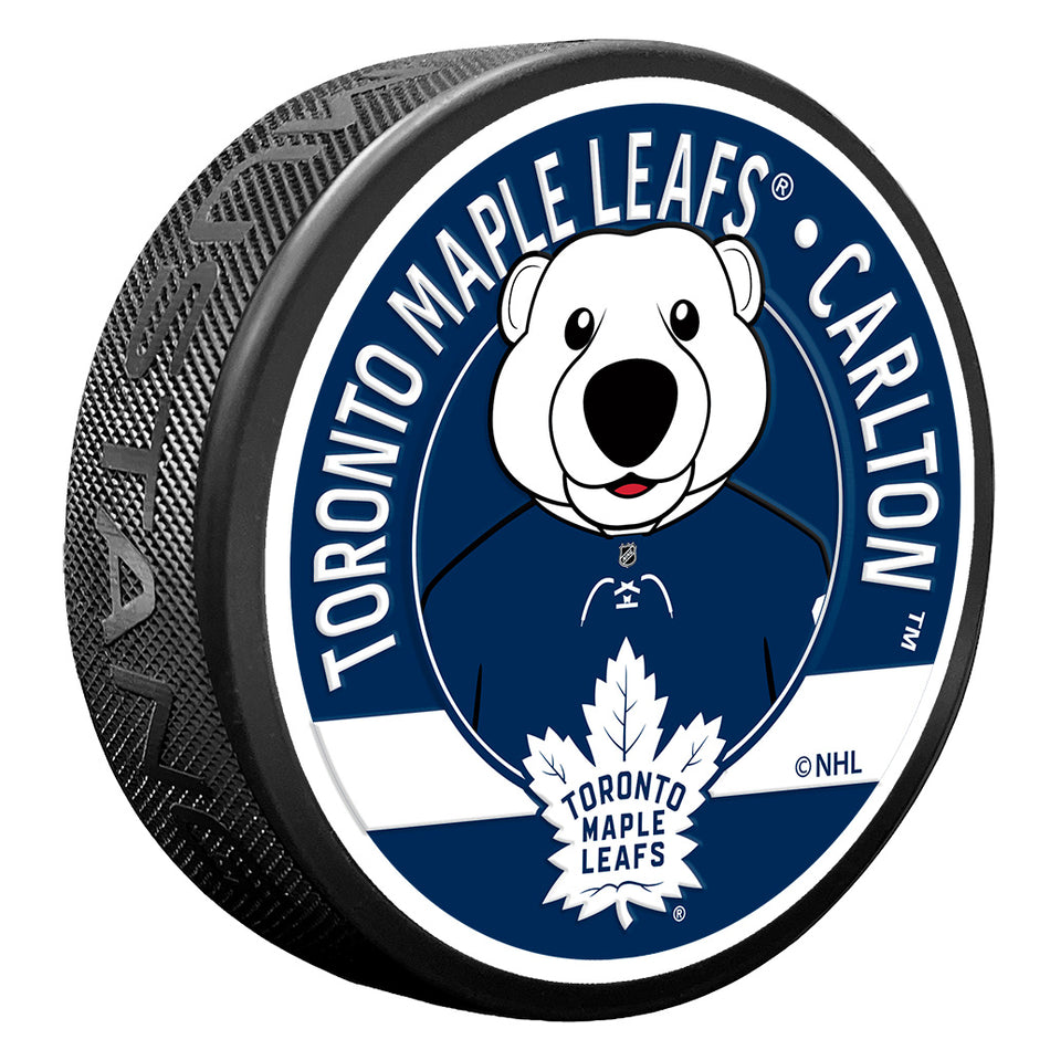 Toronto Maple Leafs Puck - Textured Carlton Mascot