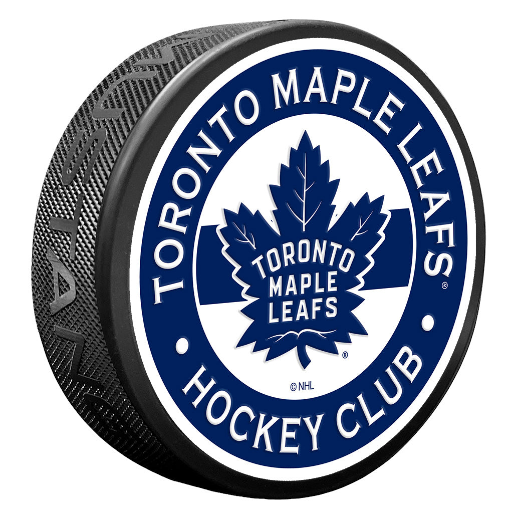 Toronto Maple Leafs Puck - Textured Stripe - Sports Decor