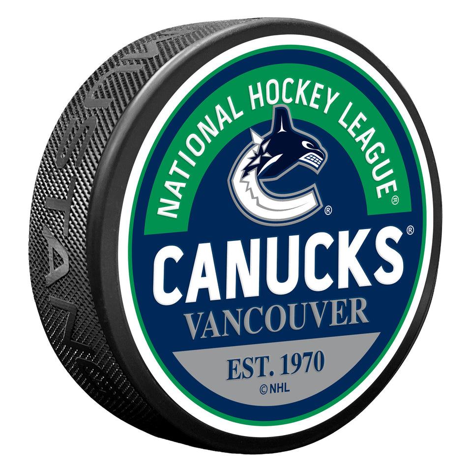 Vancouver Canucks Puck - Textured Block