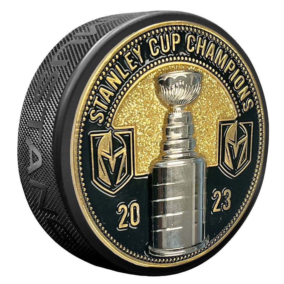 Vegas Golden Knights Stanley Cup Champions Puck - Ultra 3D Medallion