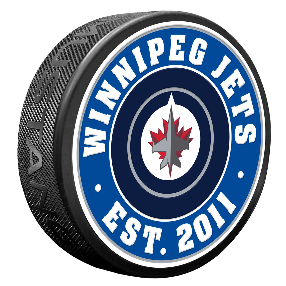 Winnipeg Jets Puck - Textured Established