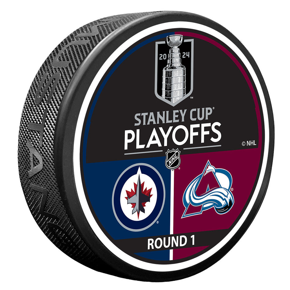 2024 NHL Stanley Cup Playoffs Puck | Winnipeg Jets / Colorado Avalanche Match Up