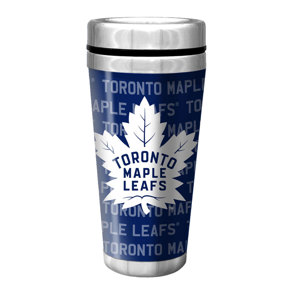 Toronto Maple Leafs 16oz Full Wrap Wallpaper Travel Mug - Sports Decor