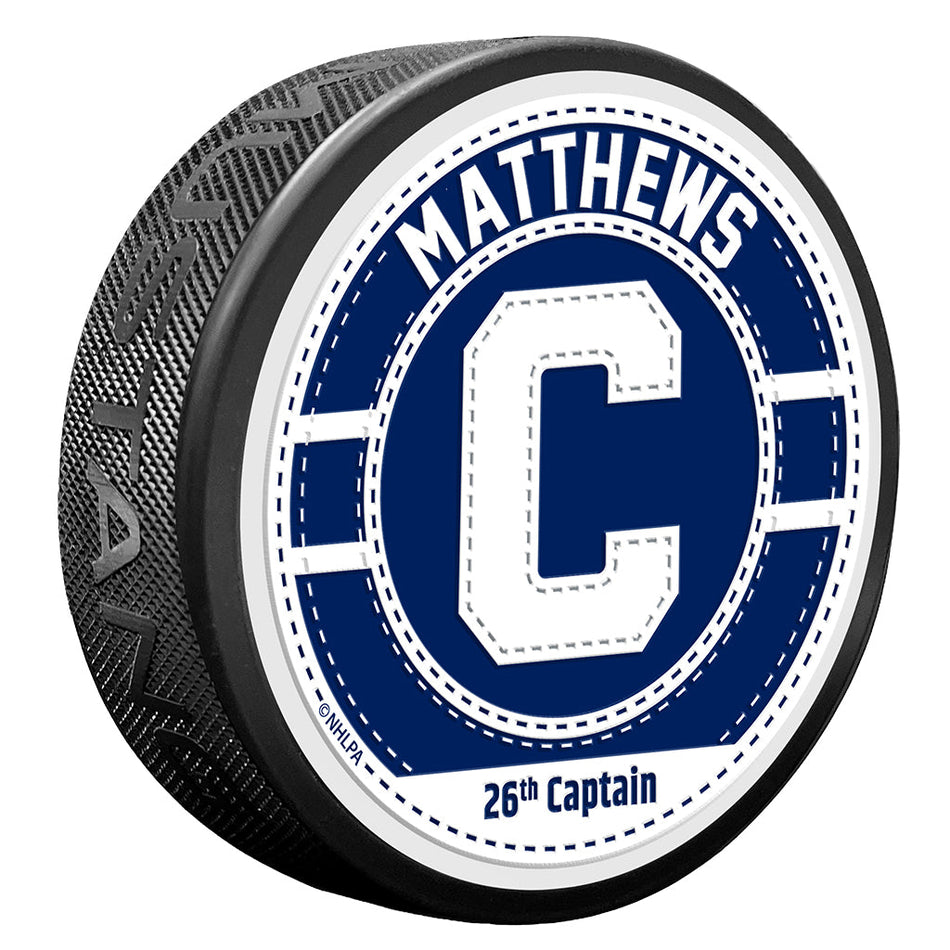 Auston Matthews Puck | Captain Jersey Stitch