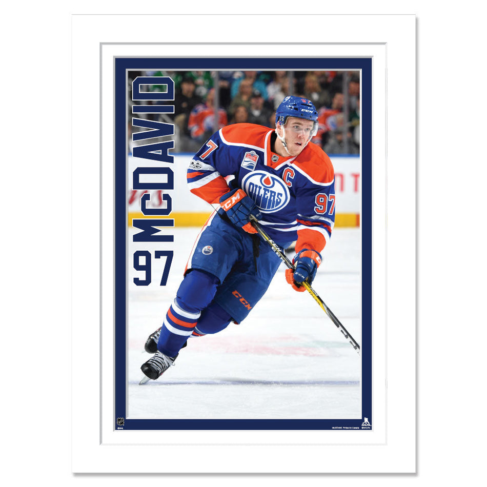 Edmonton Oilers Wall Art | Connor McDavid Home Jersey Print 12" x 16"