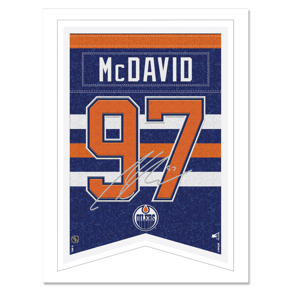 Edmonton Oilers Wall Art | Connor McDavid Banner Print 12" x 16"