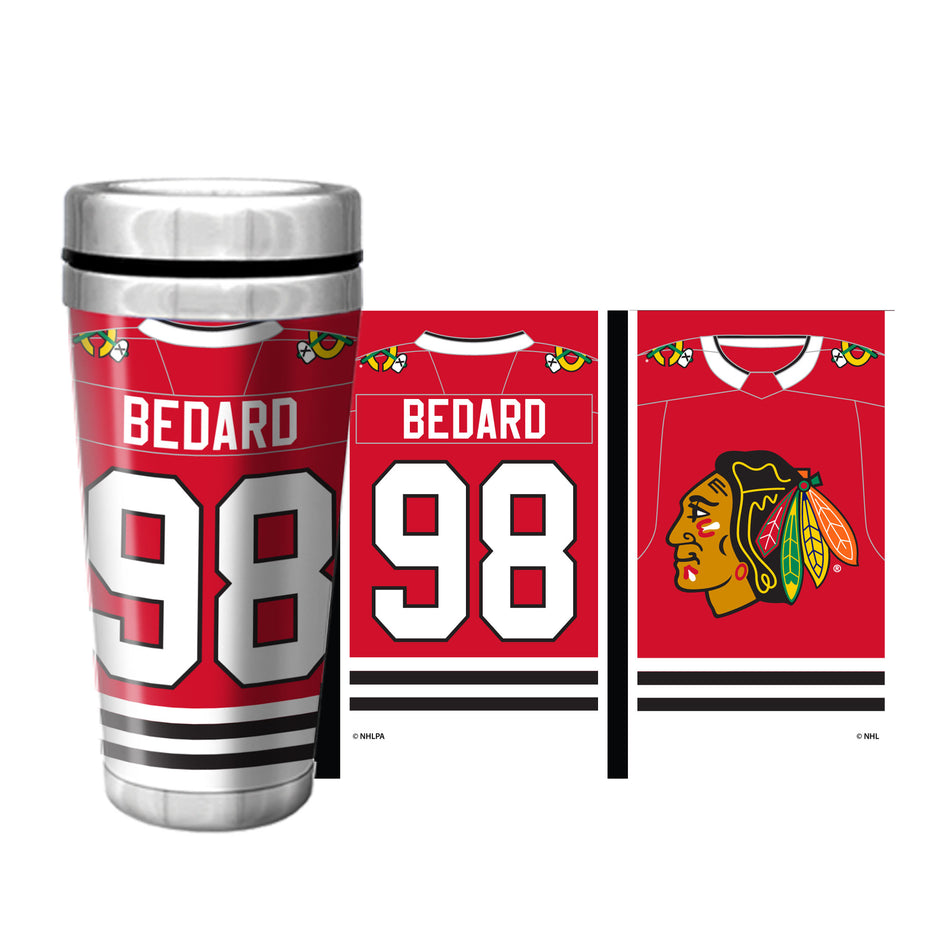 Chicago Blackhawks 16oz. Travel Mug Full Wrap -NHLPA- Bedard