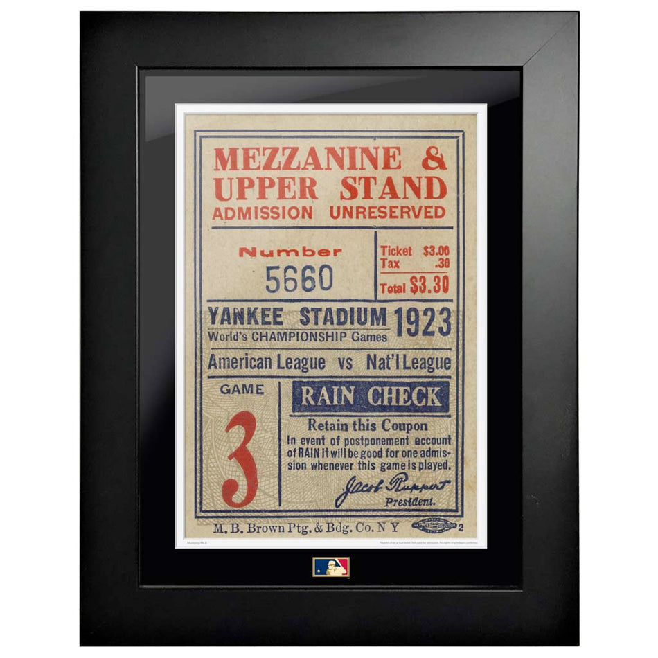 12"x16" World Series Ticket Framed New York Yankees 1923G3R