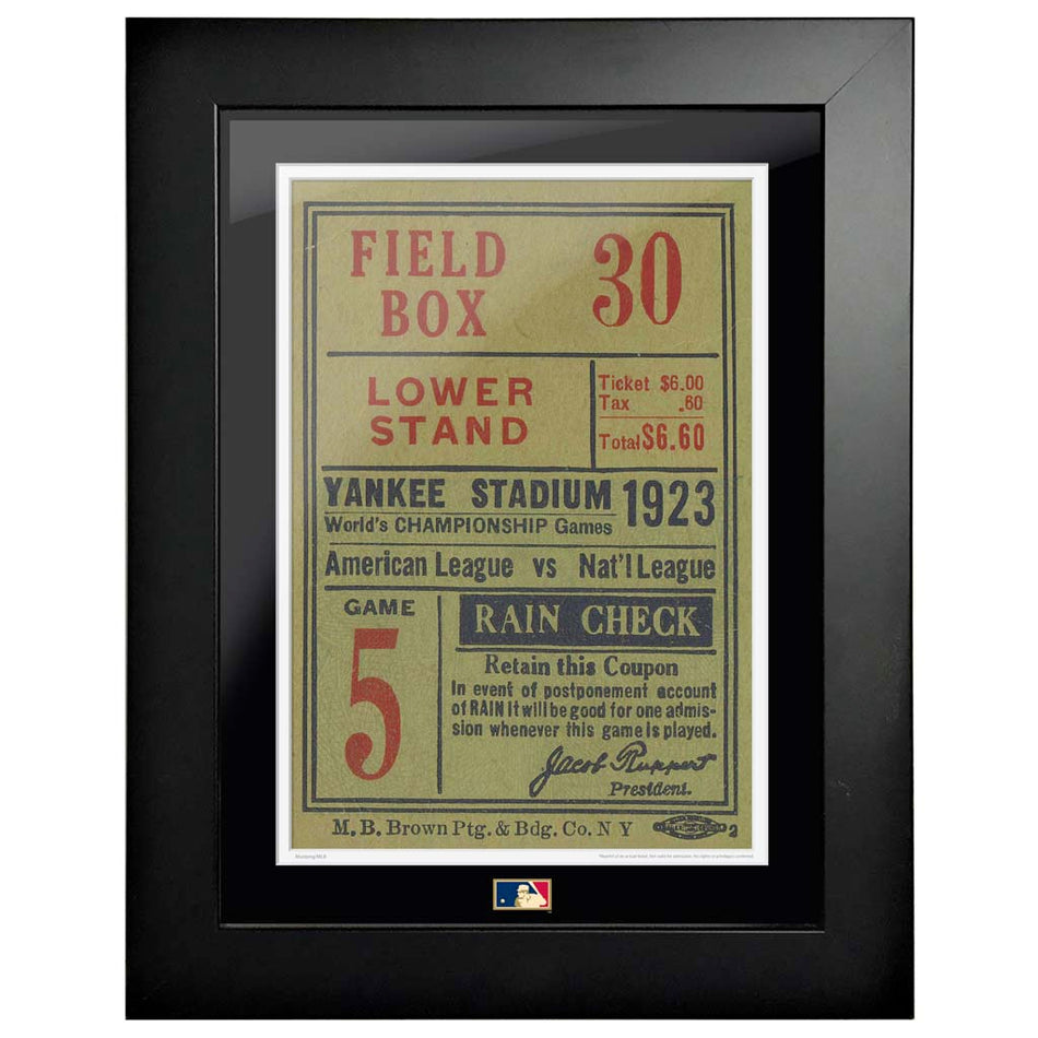 12"x16" World Series Ticket Framed New York Yankees 1923G5R