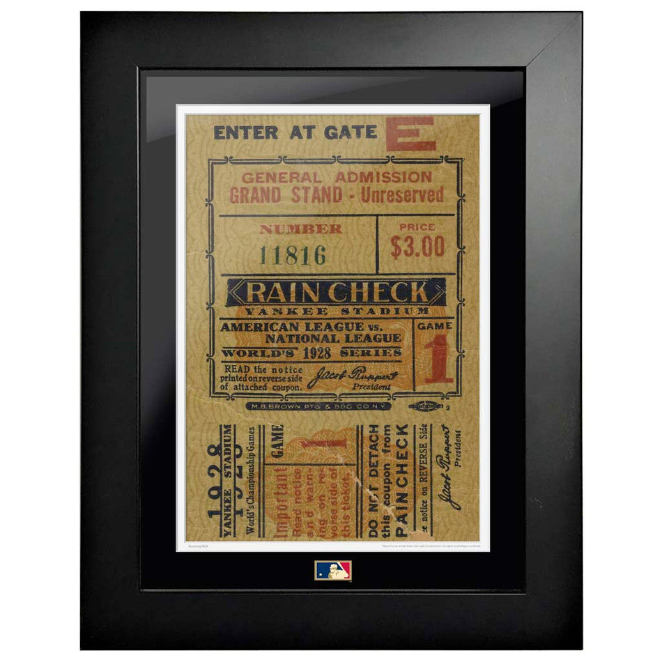 12"x16" World Series Ticket Framed New York Yankees 1928G1R