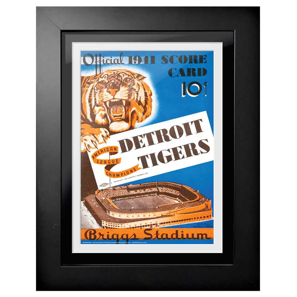 Detroit Tigers 1941 Score Card 12x16 Framed Program Cover