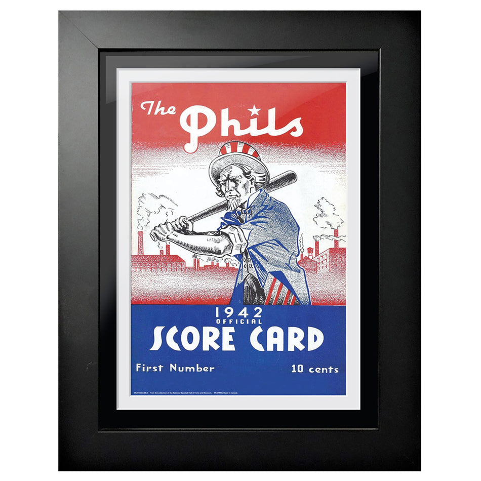 Philadelphia Phillies 1942 Score Card 12x16 Framed Program Cover