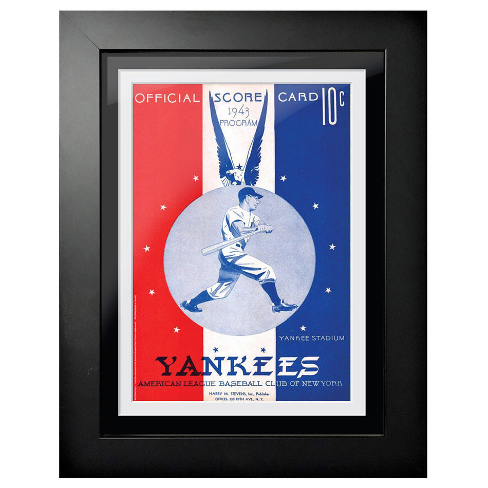 New York Yankees 1943 Score Card 12x16 Framed Program Cover