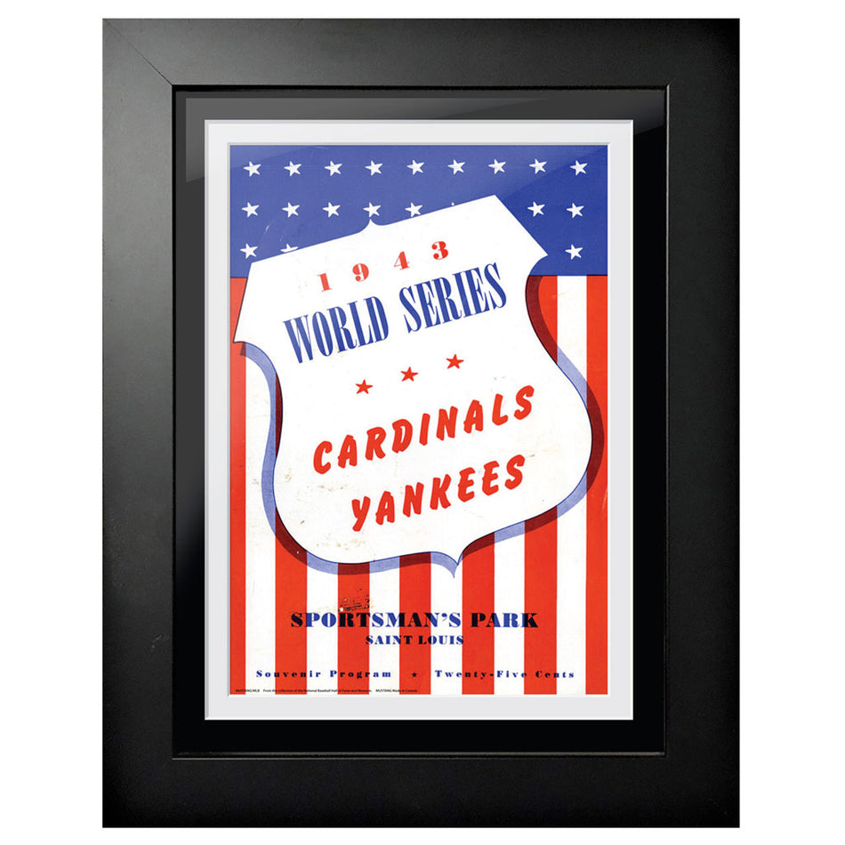 St. Louis Cardinals vs. New York Y. WS 1943 12x16 Framed Program Cover