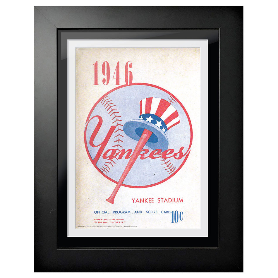 New York Yankees 1946 Score Card 12x16 Framed Program Cover