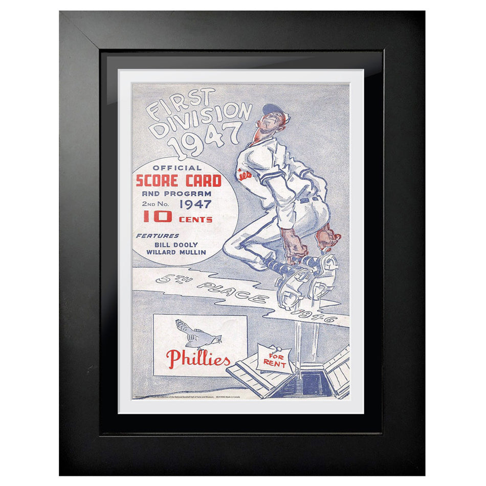 Philadelphia Phillies 1947 Score Card 12x16 Framed Program Cover