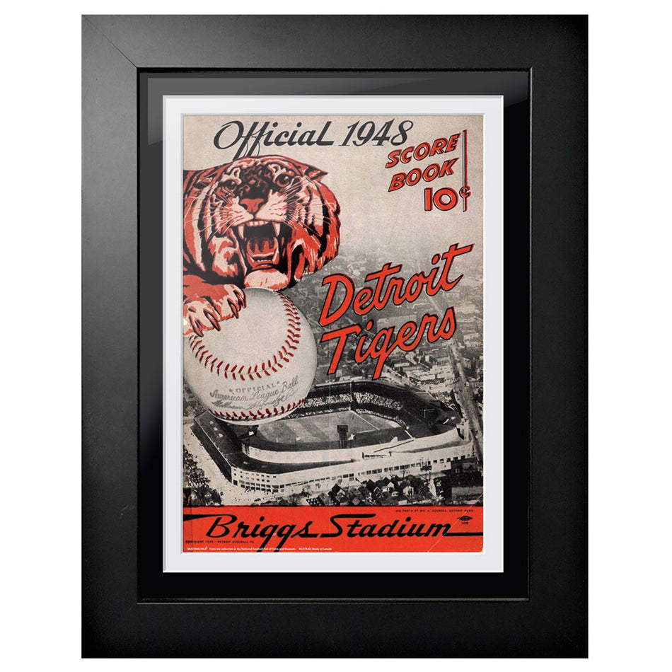 Detroit Tigers 1948 Score Card 12x16 Framed Program Cover