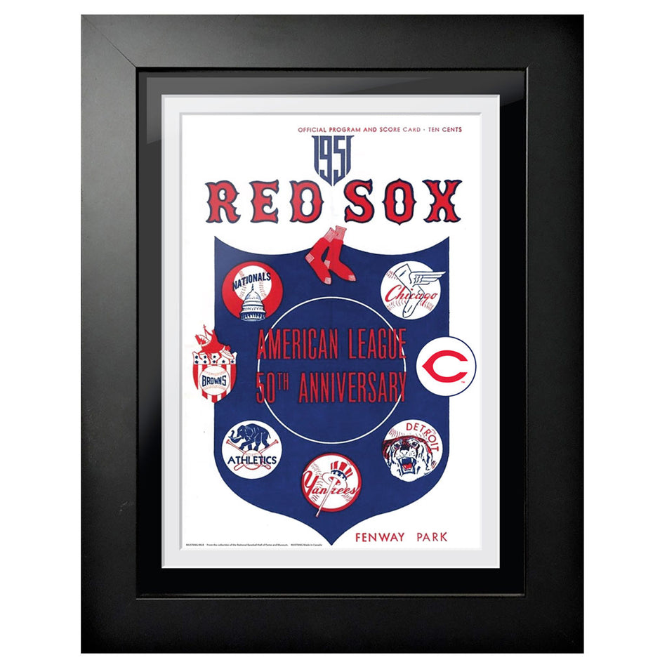 Boston Red Sox 1951 Score Card 12x16 Framed Program Cover