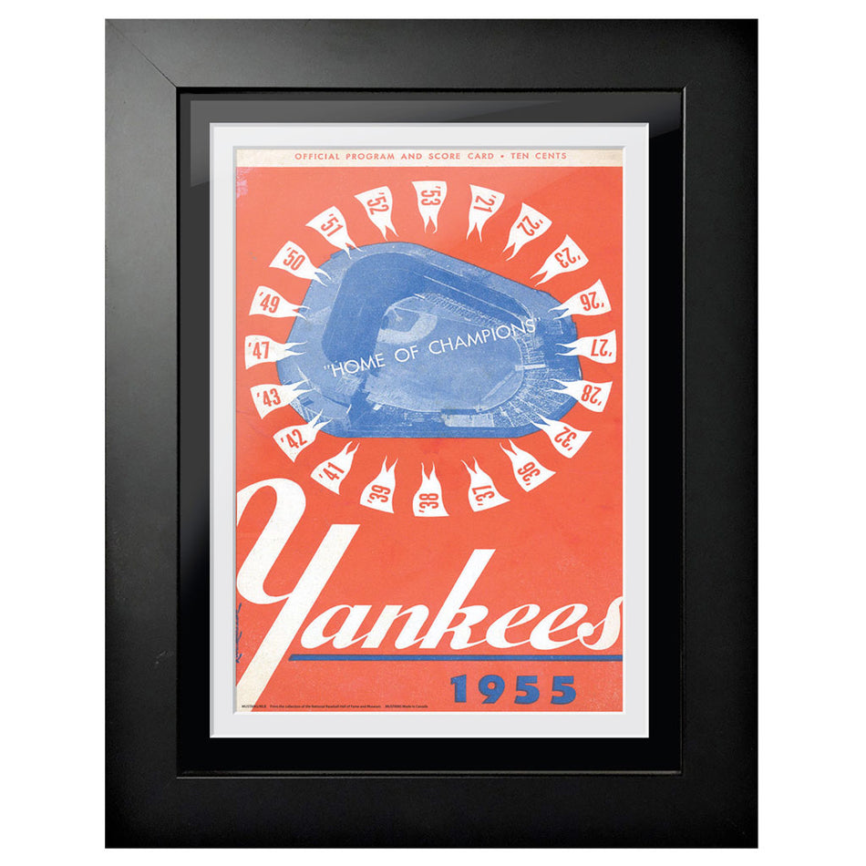 New York Yankees 1955 Score Card 12x16 Framed Program Cover