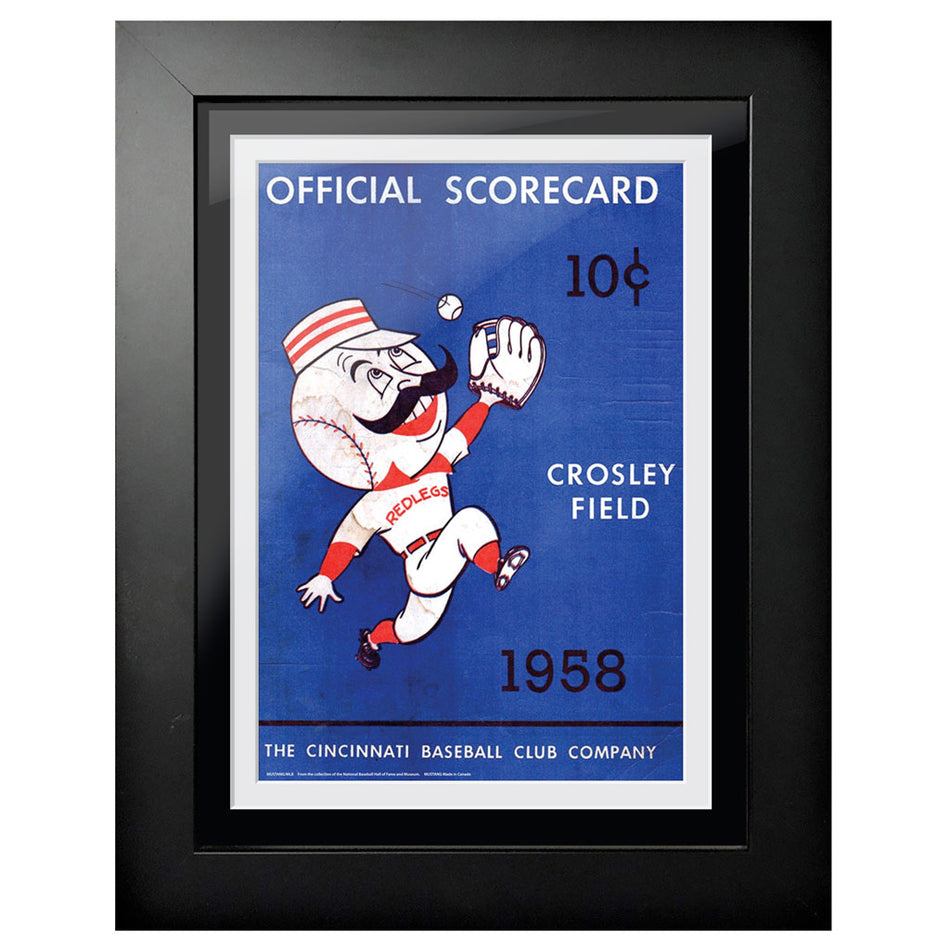 Cincinnati Reds 1958 Score Card 12x16 Framed Program Cover