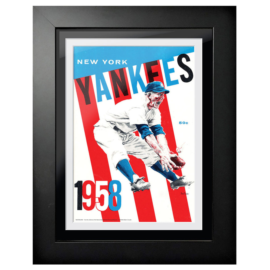 New York Yankees 1958 Score Card 12x16 Framed Program Cover