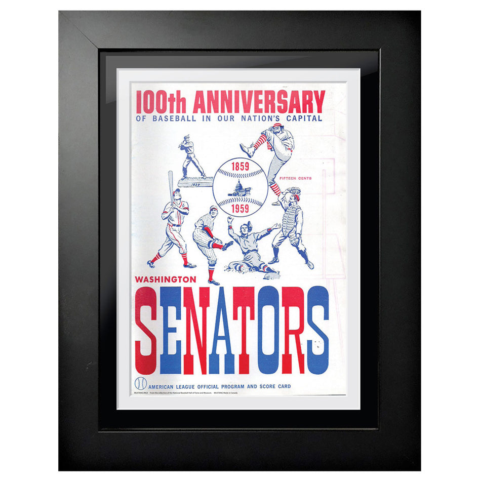 Washington Senators 1959 Score Card 12x16 Framed Program Cover