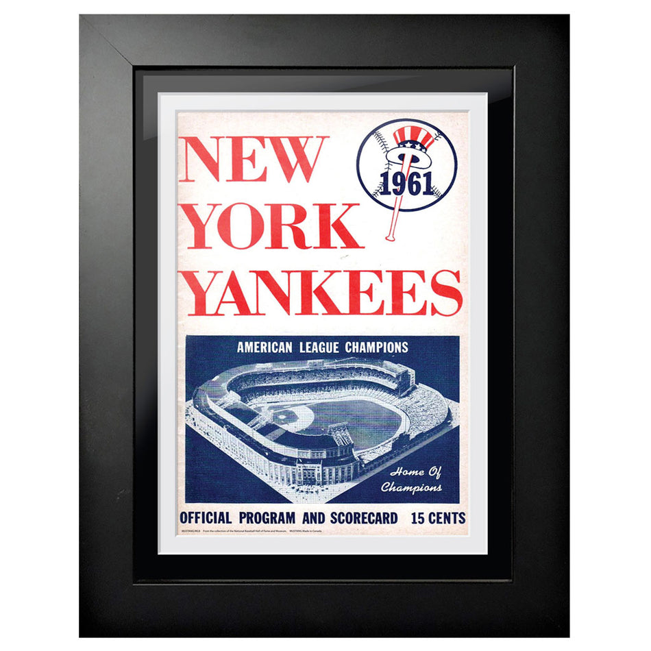 New York Yankees 1961 Score Card 12x16 Framed Program Cover