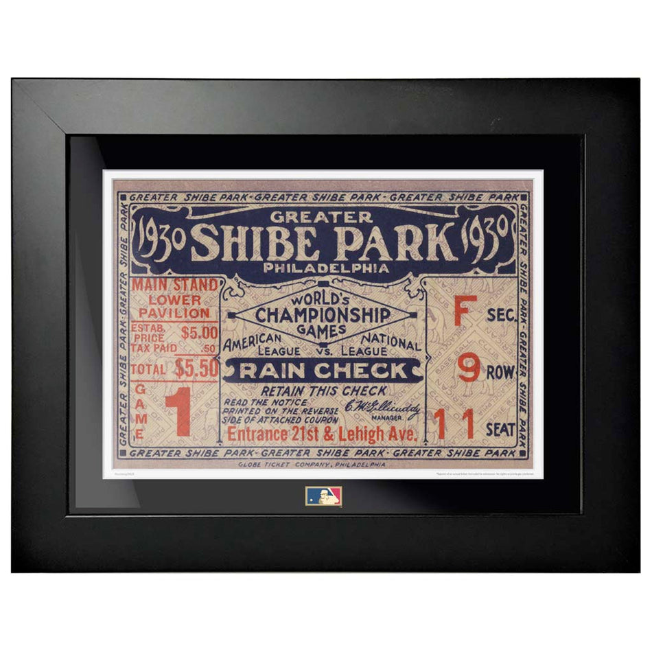 12"x16" World Series Ticket Framed Philadelphia Phillies 1930 G1R