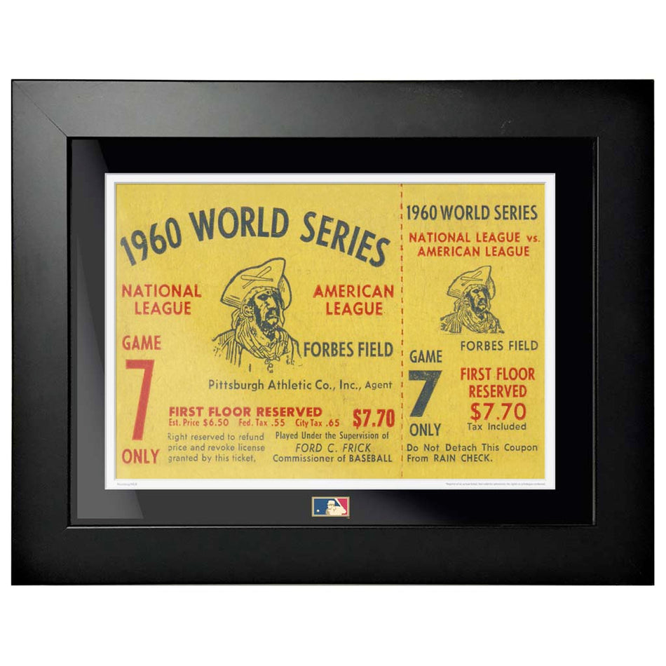 12"x16" World Series Ticket Framed Pittsburgh Pirates 1960 G7L