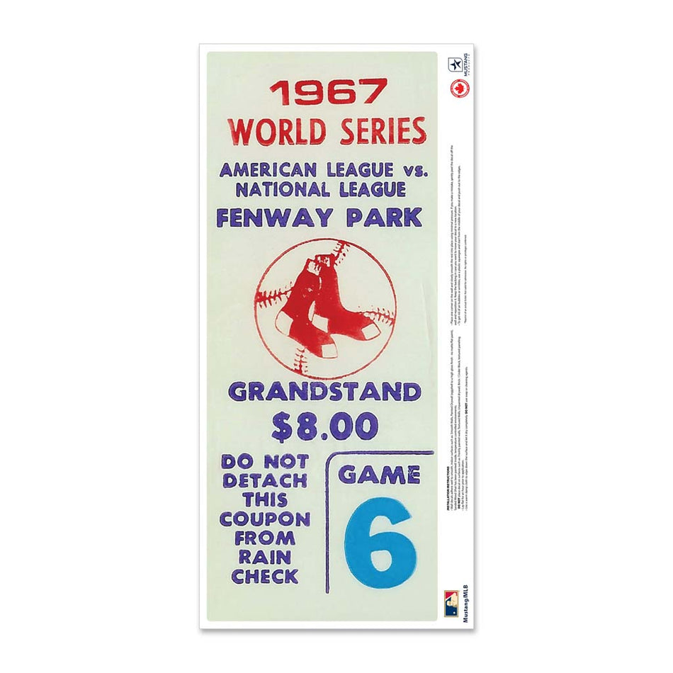 24" Repositionable W Series Ticket Boston Red Sox Left 1967G6L