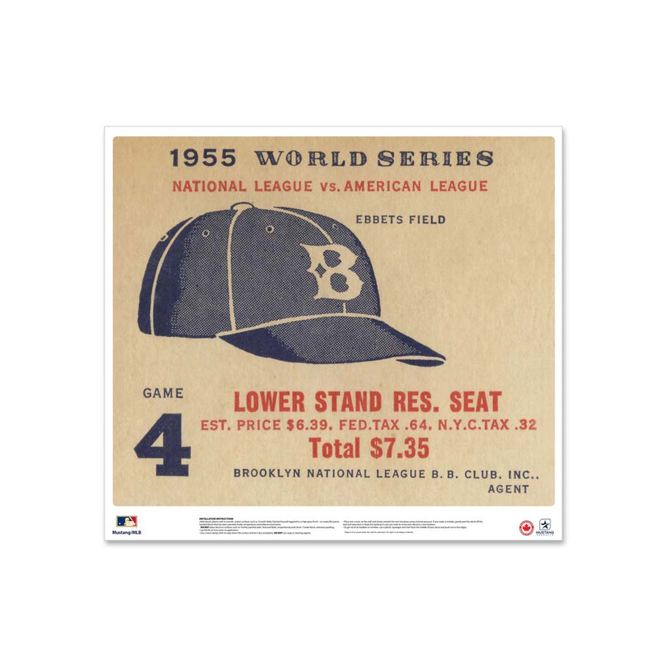 24" Repositionable W Series Ticket Brooklyn Dodgers Right 1955G3R
