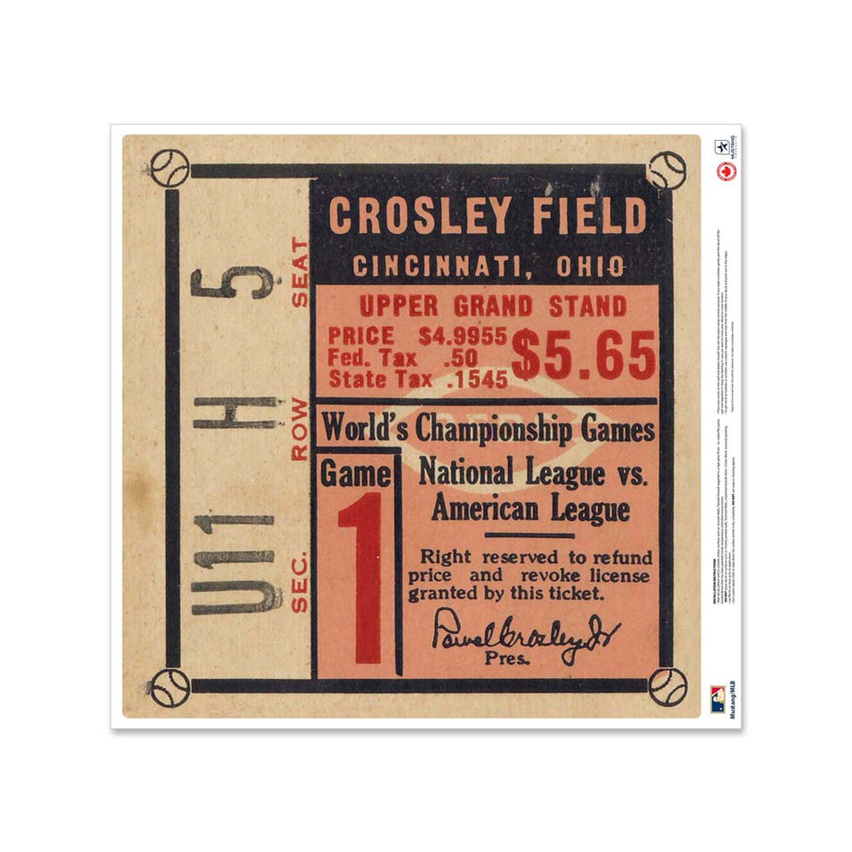 24" Repositionable W Series Ticket Cincinnati Reds Left 1940G1L