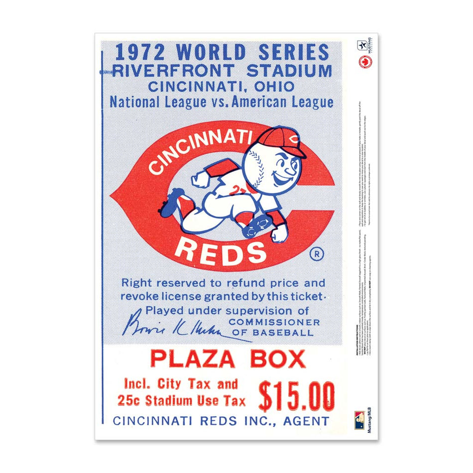 24" Repositionable W Series Ticket Cincinnati Reds Left 1972G6L