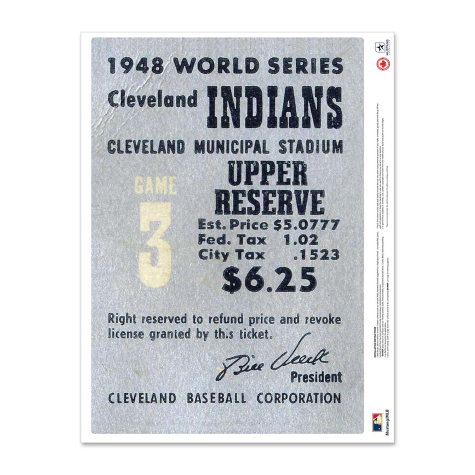 24" Repositionable W Series Ticket Cleveland Guardians Left 1948G3L