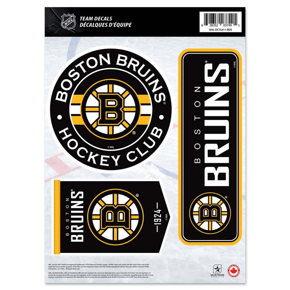 Boston Bruins Fan Decal Set - 8" x 11"