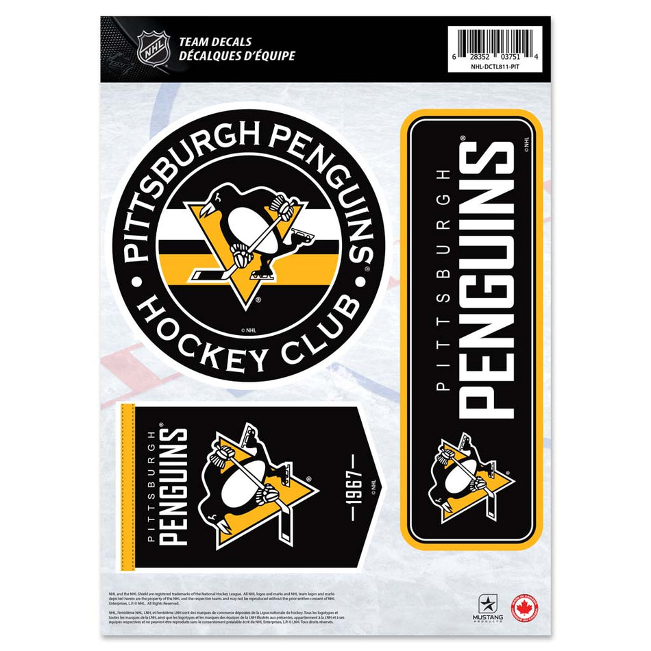 Pittsburgh Penguins Fan Decal Set - 8" x 11"