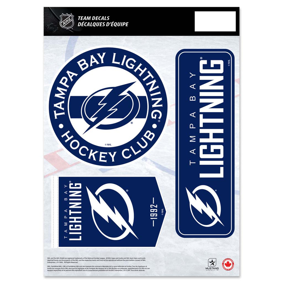 Tampa Bay Lightning Decals - 8" x 11" Set