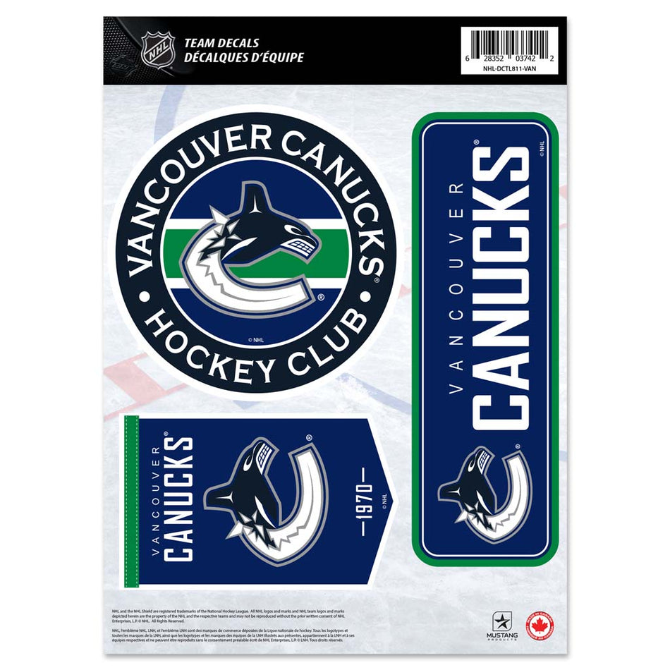Vancouver Canucks Fan Decal Set - 8" x 11"